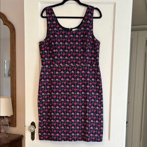 NWOT J. Crew Navy and Pink Floral Sheath Dress